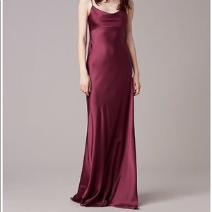DVF cowl neck aubergine dress